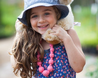 Little Girls Loveable Fabric Bead Necklace ( 3-8Y)