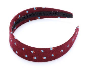 Girls Classic Wide Headband ( 3-12  Dark Red )