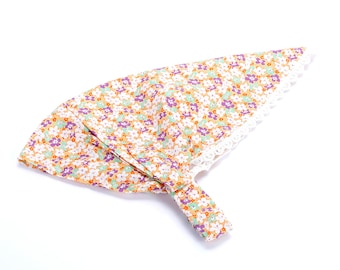 Floral Head Scarf Bandana Headband for kids age 3-12 - Multi-Orange