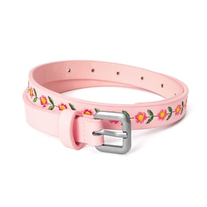 Elegant Pink and Cream Floral Belt Nocona® Infant Pink 3/4 main image 3