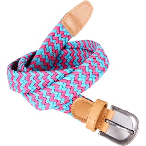 Girls Stretchy Cord Belt - Pink / Blue ( 4-7Y)