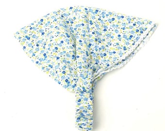 Spring Cuteness Head Scarf  for Little Girls / Toddler - Floral Blue ( 1-5 Yr)