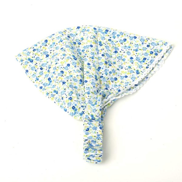 Spring Cuteness Head Scarf  for Little Girls / Toddler - Floral Blue ( 1-5 Yr)