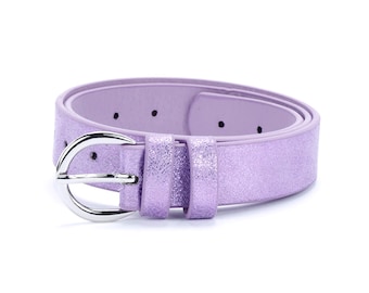 Girls Vintage Leather Belt - Purple