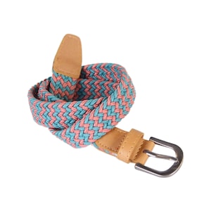 Kids Stretchy Cord Belt - Brown / Blue - Age (4-7Y) (8-14Y)