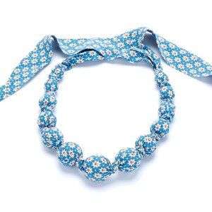 Girls Beaded Cloth Necklace - Origami - Blue
