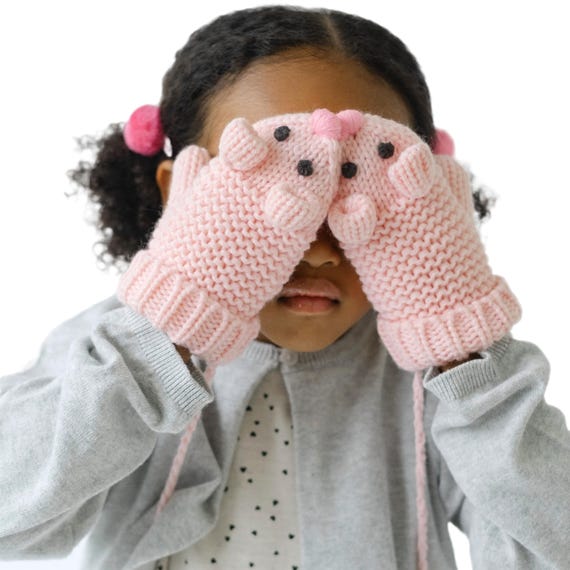 2 Paia Di Guanti Invernali Per Bambini 3-6 Anni - Con Fodera In Pile E Cordino Antismarrimento, Morbidi E Caldi, Motivi Ricamati - 3