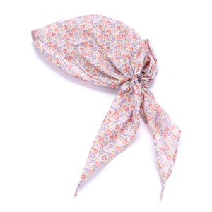 Little Kids Pre-tied Bandana Headband - Vintage Floral / Periwinkle ( 3-8y)
