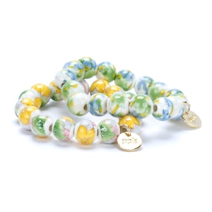Vintage Floral Bead Bracelet - for big kids/ tweens and teens ( 6-16Y)
