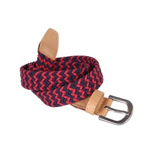 Boys Stretchy Cord Belt - Red / Navy- Age (4-7Y) (8-14Y)