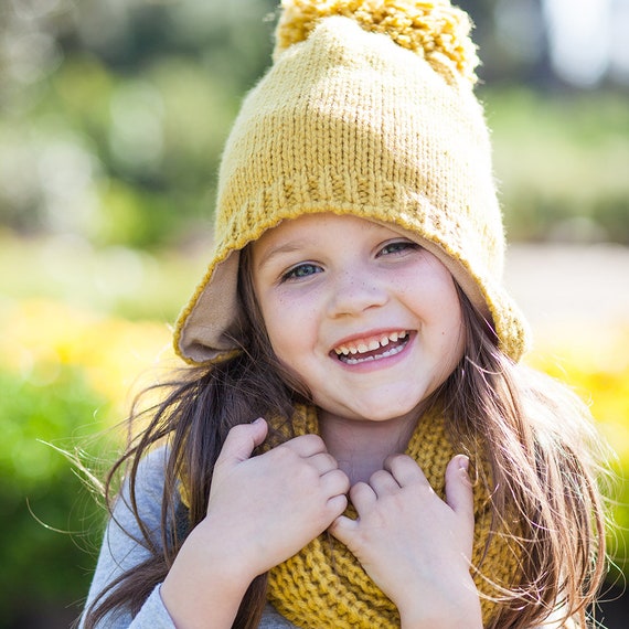 Kids Warm Earflap Hat (fleece Lined) Mustard (1-2Y) (2-4Y) (4-6Y