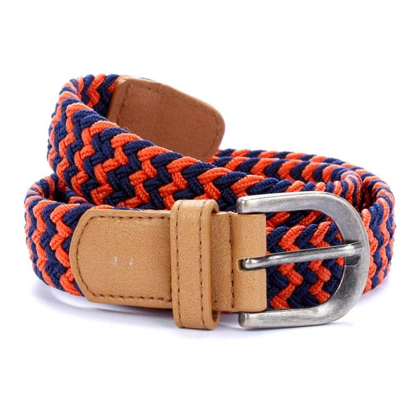 Boys Stretchy Cord Belt - Navy/ Orange ( 4-7Y)