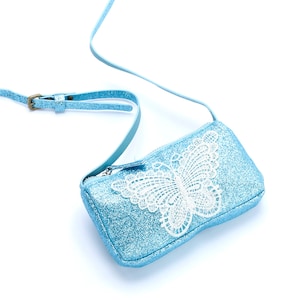Porte-monnaie scintillant papillons Little Girls - Bleu (3-8 ans)