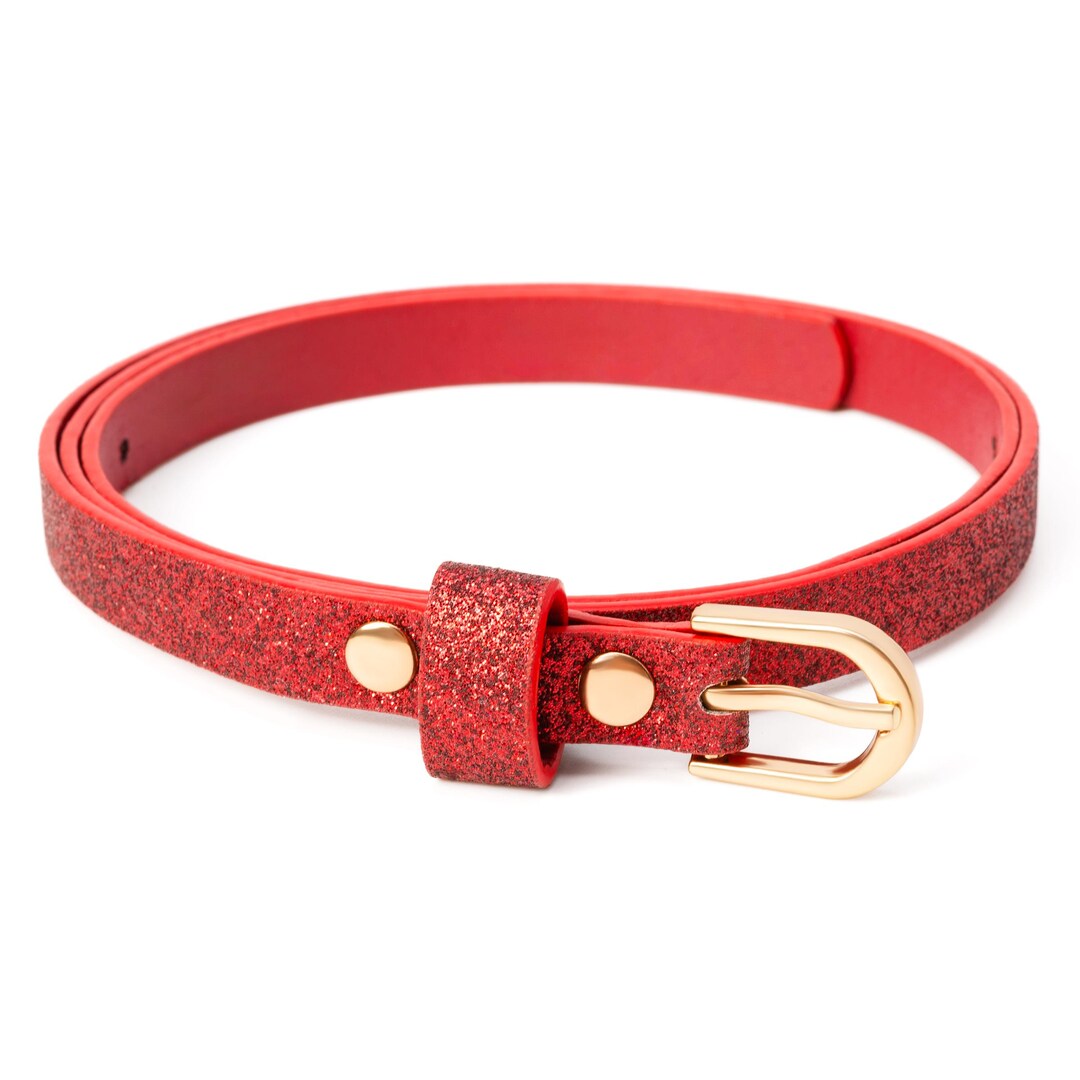 Ceinture ultra fine à paillettes Rouge profond (8-14 ans)