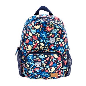 Little Kids Small Size Backpack - (3-8Y) Woodland Print / Navy