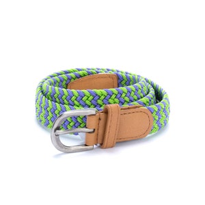 Girls Stretchy Cord Belt - Purple / Green (4-7Y)