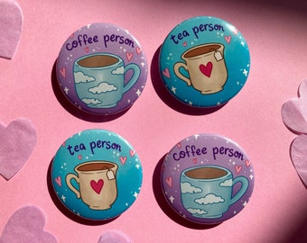 Kaffe- eller temagneter - Kaffepersonmagnet, tepersonmagnet - Gåva för kaffeälskare och teälskare