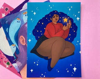 Lámina de bruja estrellada - 8.5x11, 5x7 o 4x6