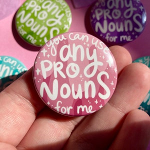Any Pronouns Pin Buttons - All Pronouns Pronoun Pin Pride Button