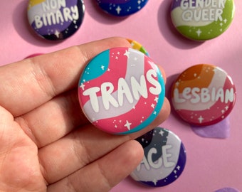 LGBTQ Identity Pins - Pride Flag Buttons