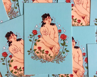 Floral Queer Art Print - Self Love Plus Size Roses Print
