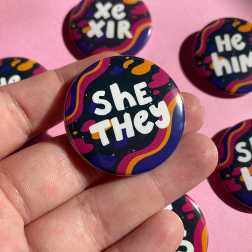 They/them Pronoun Pins - Etsy