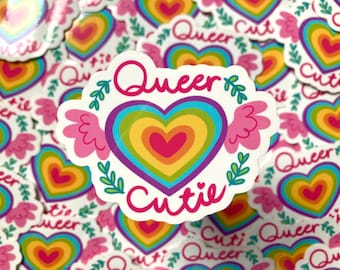 Queer Cutie Vinyl Sticker: LGBTQ Pride, Laptop Decal