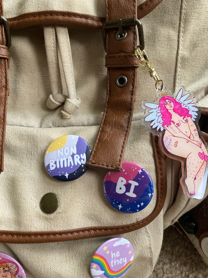 Pastel Pronoun Pins Kawaii aesthetic pin buttons They/them, he/they, she/her, she/they, xe/xir Pronoun Button Pins image 5