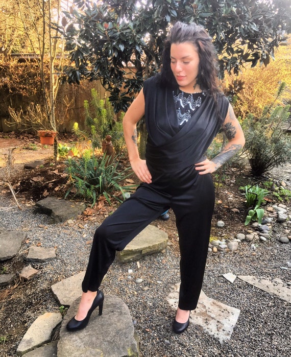 black and silver sequin jumpsuit