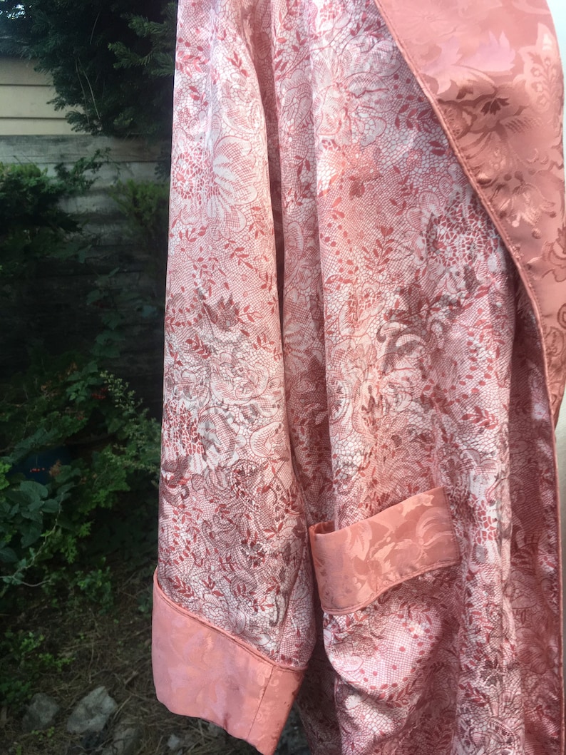 Vintage 90/'s Victorias Secret Robe Kimono in Peach Silk