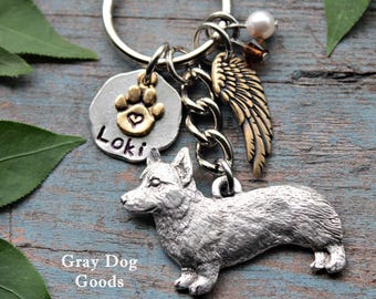 Corgi Memorial Key Chain, Pet Memorial Key Chain, Pembroke Corgi Key Chain, Corgi Sympathy Gift, Read Full Listing Details