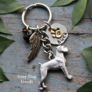 Boxer Memorial Key Chain, Pet Memorial Key Chain, Boxer Floppy Ears, Boxer Sympathy Gift, Boxer Natural Ears, Read Full Listing Details