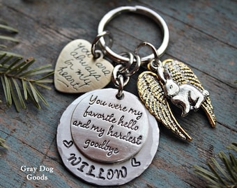 Bunny Rabbit Memorial Key Chain, Rabbit Remembrance Gift, Pet Bunny, Pet Rabbit, Rabbit Sympathy Gift, Pet Memorial Key Chain