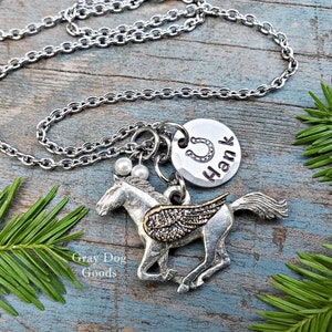 Horse Necklace, Horse Memorial Jewelry, Gift for Horse Lover, Personalized Horse Necklace, Equestrian Jewelry