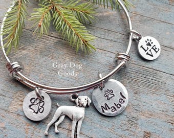Weimaraner Bracelet, Weimaraner Jewelry, Gift For Dog Lover, Personalized Dog Jewelry, Weim Mom, Read Full Listing Details