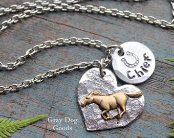 Horse Necklace, Personalized Horse Necklace, Horse Jewelry