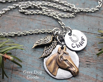 Collier cheval, collier commémoratif cheval, bijoux cheval personnalisés, cadeau de sympathie pour cheval, cadeau pour amoureux des chevaux