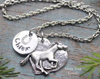 Horse Necklace, Personalized Horse Necklace, Horse Jewelry