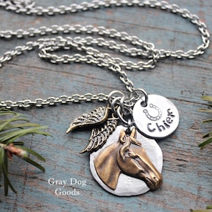 Horse Necklace, Horse Memorial Necklace, Personalized Horse Jewelry, Horse Sympathy Gift, Horse Lover Gift