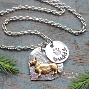 Corgi Necklace, Personalized Dog Necklace, Corgi Jewelry, Cardigan Corgi, Pembroke Welsh Corgi