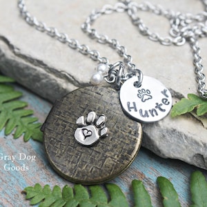 Paw Print Locket Necklace, Dog Locket, Cat Locket, Pet Memorial Necklace, Fur Baby Locket, Dog Sympathy, Cat Sympathy, Photo Locket Necklace