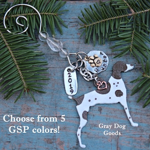 German Shorthaired Pointer Ornament, Custom Limited Edition GSP Ornament, Personalized Dog Ornament, Read Full Listing Details