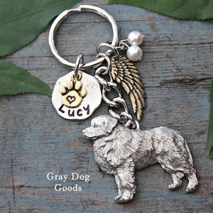 Great Pyrenees Memorial KeyChain, Pet Memorial KeyChain, Pyrenees Key Chain, Pyrenees Sympathy Gift, Read Full Listing Details