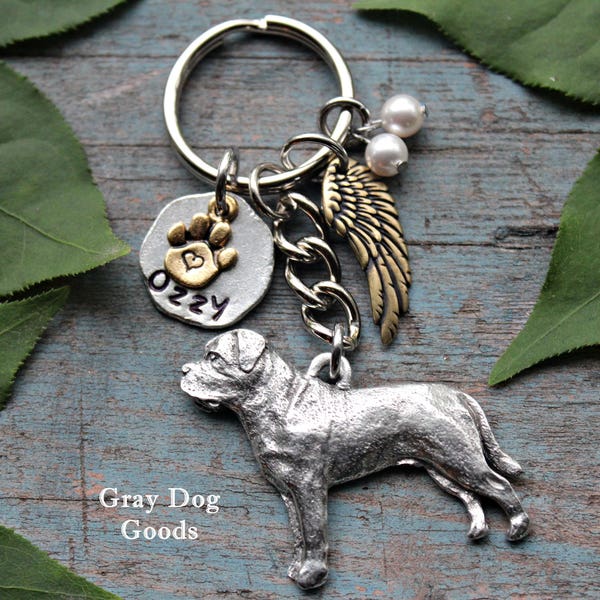 Mastiff Memorial Key Chain, Pet Memorial Key Chain, English Mastiff KeyChain, Dog Sympathy Gift, Read Full Listing Details