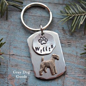 Airedale Key Chain, Personalized Airedale Key Chain, Airedale Memorial,  Welsh Terrier Key Chain, Dog Key Chain, Personalized Dog Key Chain