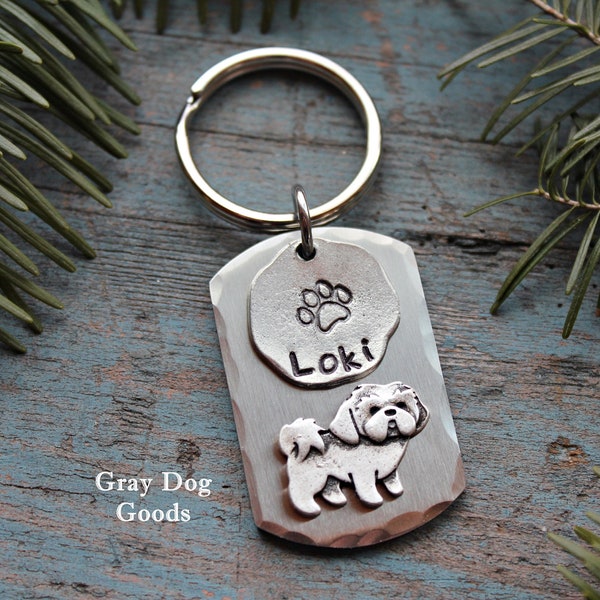 Shih Tzu Key Chain, Personalized Shihtzu Key Chain, Shih Tzu Memorial, Dog Key Chain, Personalized Dog Key Chain