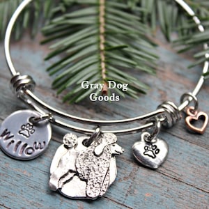 Poodle Bracelet, Poodle Jewelry, Personalized Dog Bracelet, Poodle Mom, Read Full Listing Details Before Ordering