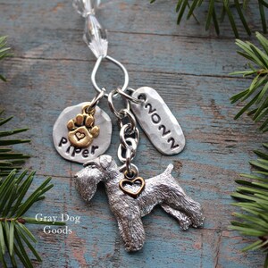 Schnauzer Ornament, Personalized Dog Ornament, Schnauzer Natural Ears, Personalized Schnauzer Ornament, Read Full Listing Details