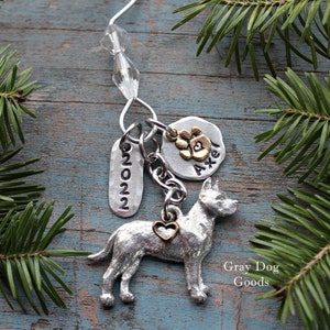 Pit Bull Ornament, Personalized Dog Ornament, Pit Bull Cropped Ears Ornament, Personalized Pit Bull Ornament, Read Full Listing Details