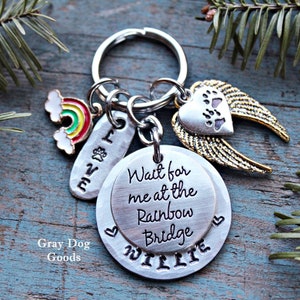Dog Memorial Key Chain, Dog Sympathy Gift, Loss of Dog, Dog Memorial, Dog Remembrance Gift, Rainbow Bridge